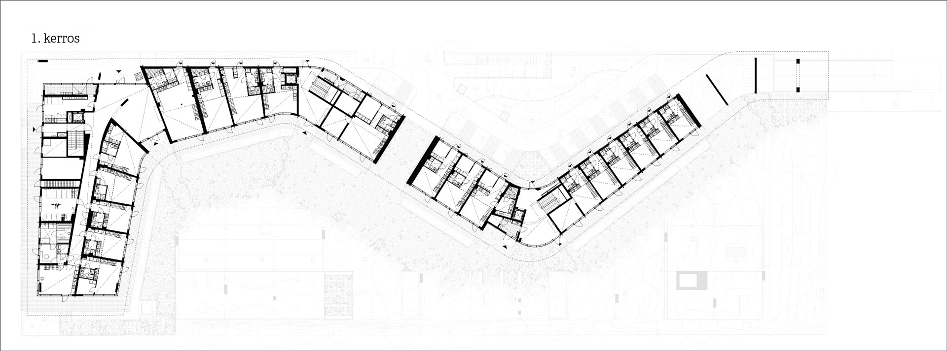 1. kerros. Kuva: ARK-house Arkkitehdit