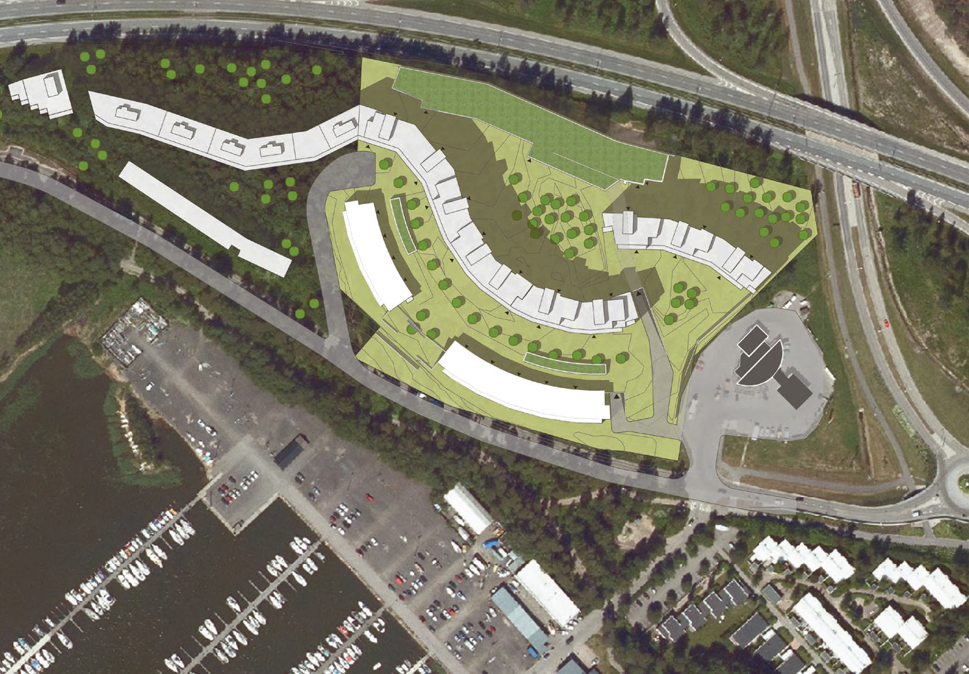 Marinrannan aluekuva. Kuva: Arkkitehdit NRT Oy