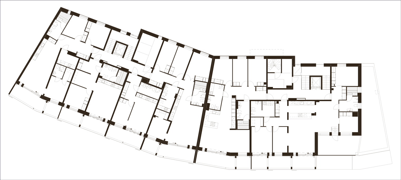 Pohjapiirrokset: As Oy Kronos ja As Oy Helios. Kuva: Arkkitehdit NRT Oy