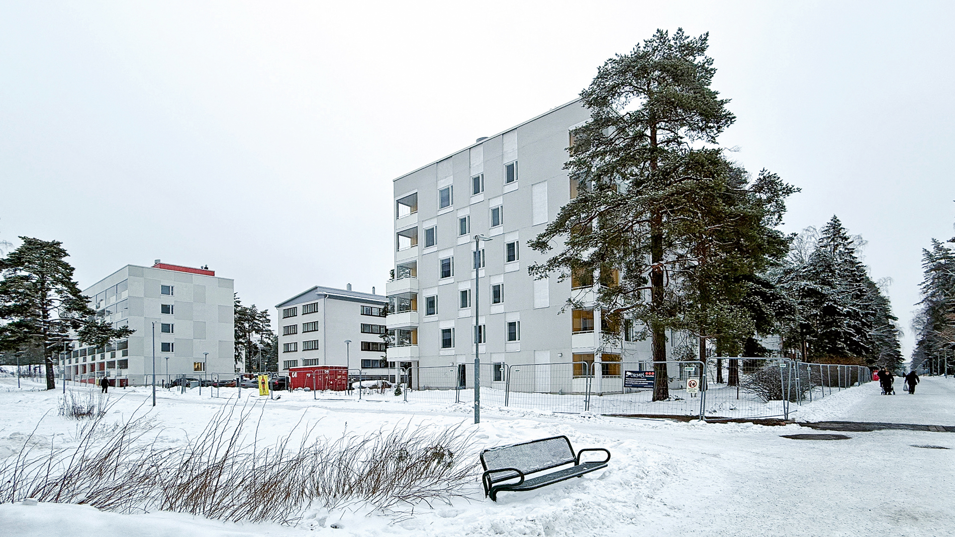 Katunäkymä tammikuussa 2026. Kuva: Arkkitehdit Kirsi Korhonen ja Mika Penttinen Oy