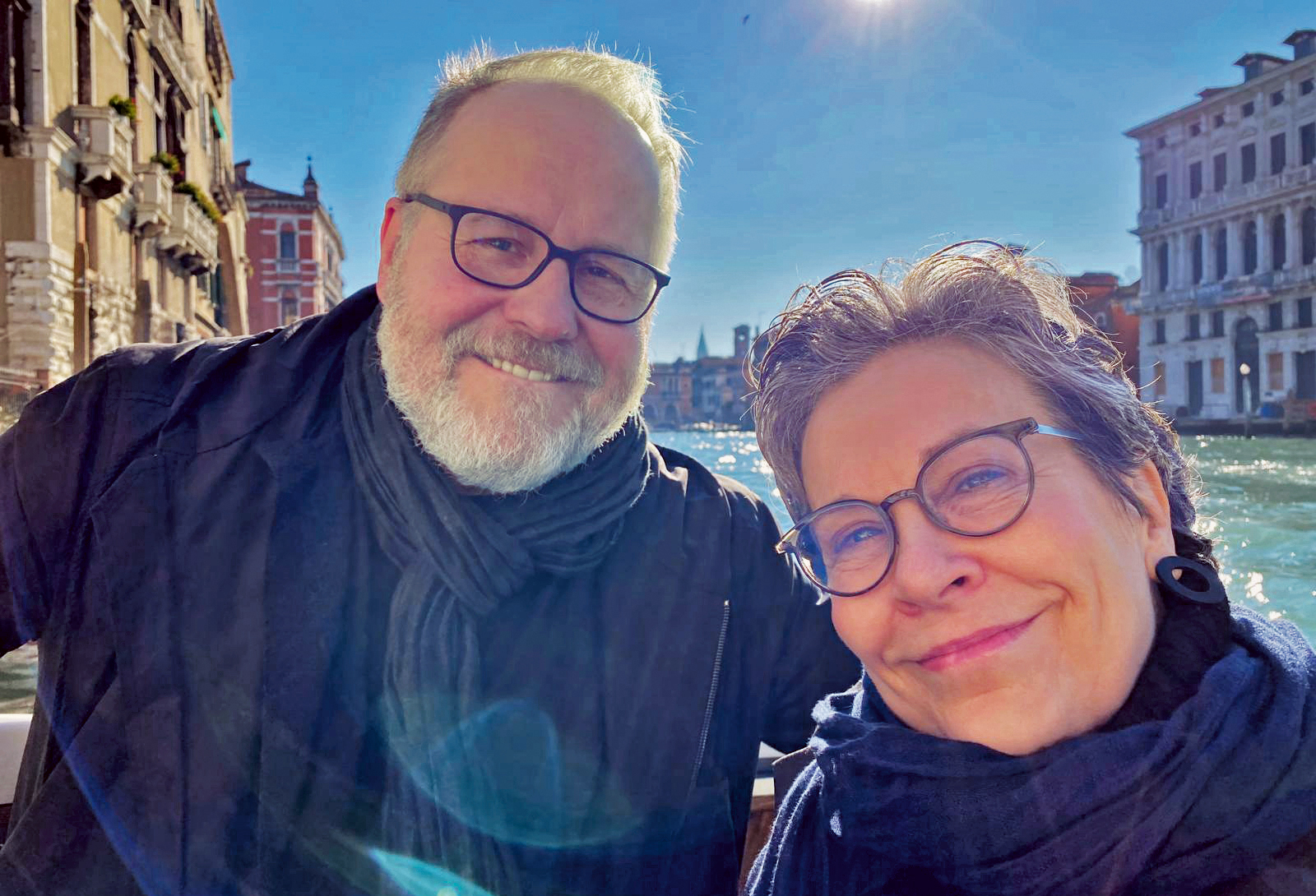 –Venetsian Biennalessa vaimoni Marjon kanssa. Kuva: Tuulikki Raivio