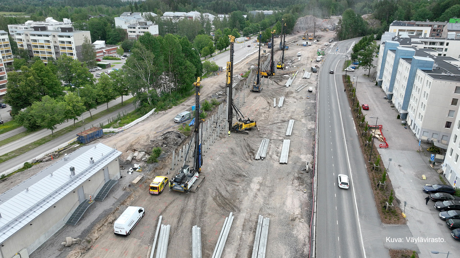 Kolmessa viikossa lähes 3 000 paalua – Espoon kaupunkiradan alueurakka 3 valittiin vuoden 2026 Paalutustyömaaksi
