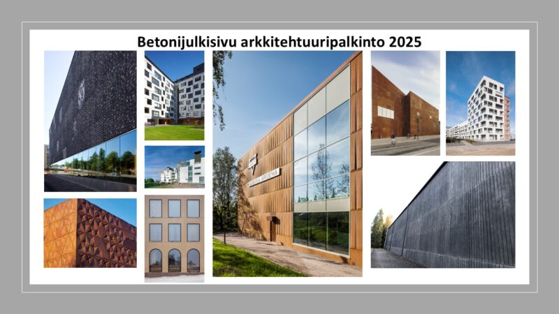 Ilmoita kohde Betonijulkisivu-arkkitehtuuripalkinto 2025 kilpailuun