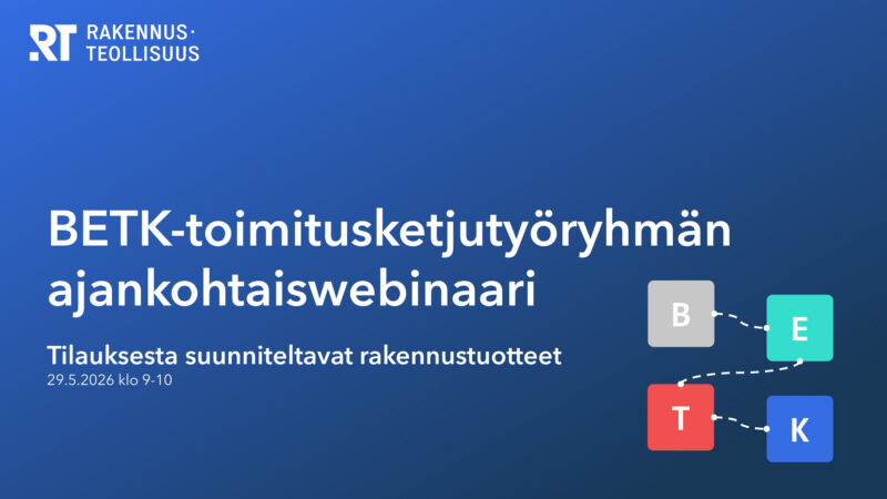 BETK-toimitusketjutyöryhmän ajankohtaiswebinaari 29.5.2026